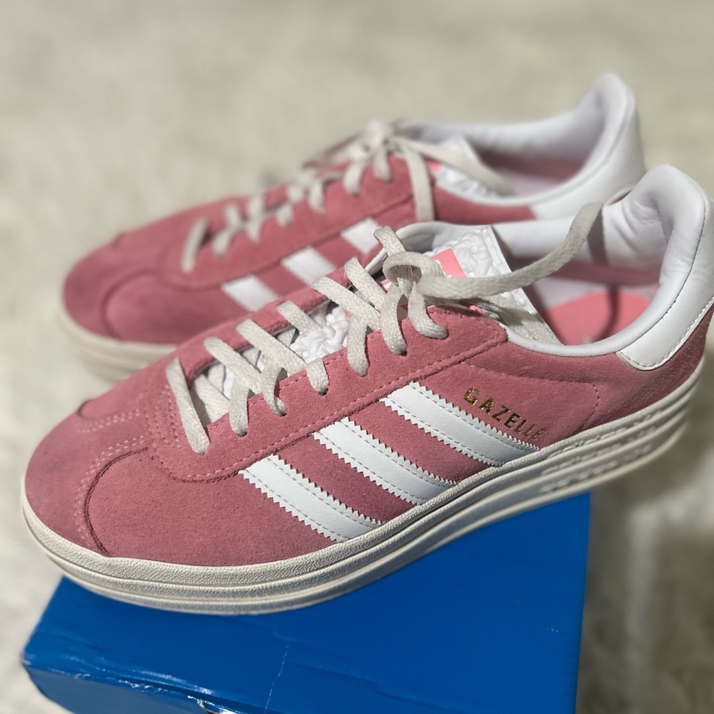 Adidas pink and white Gazelle bold Women's Pink Sneakers size 6.5